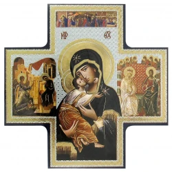 Krzyż-Ikona z Matką Bożą Czułą 15 cm